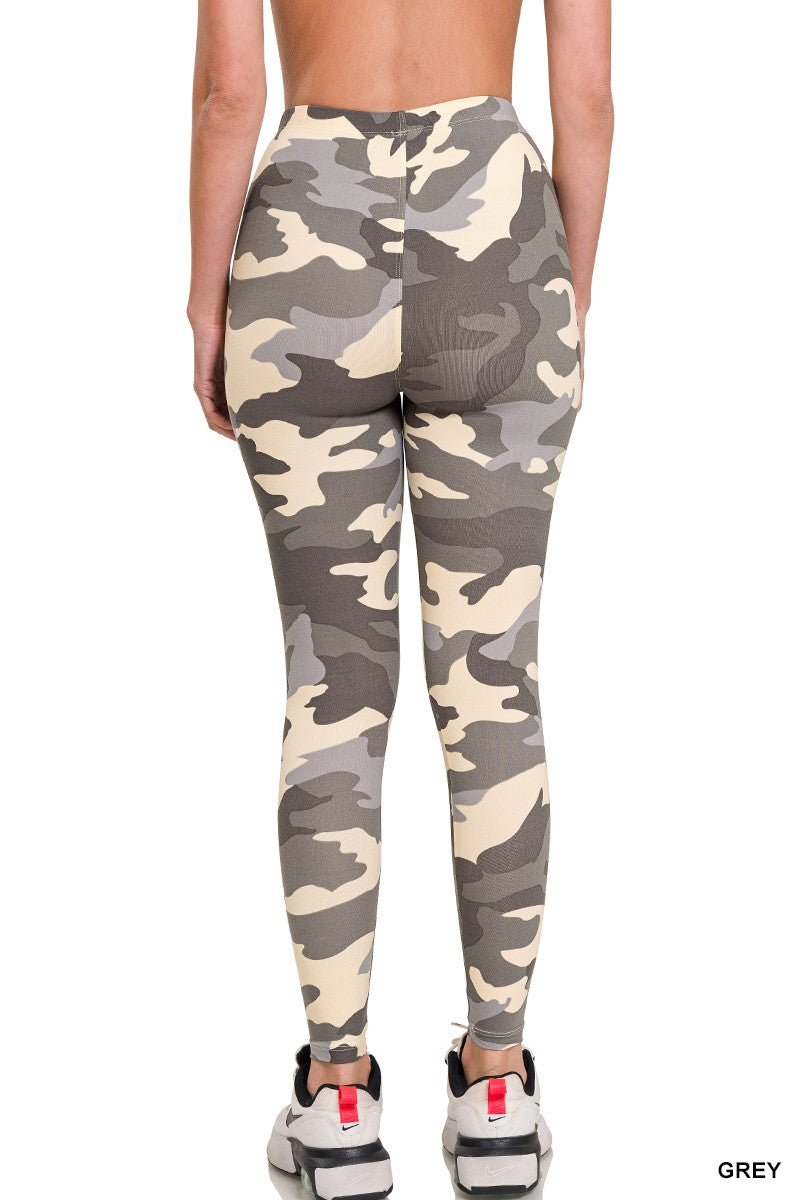 Camo Leggings In Gray