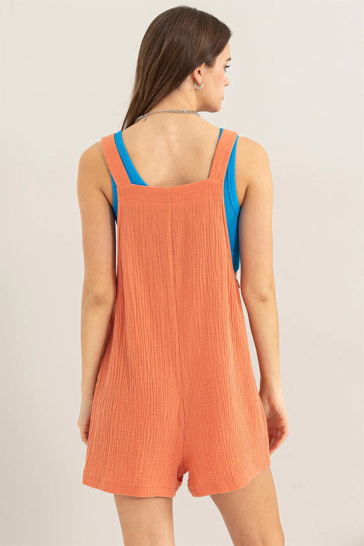 Feeling Cute Romper in Rust