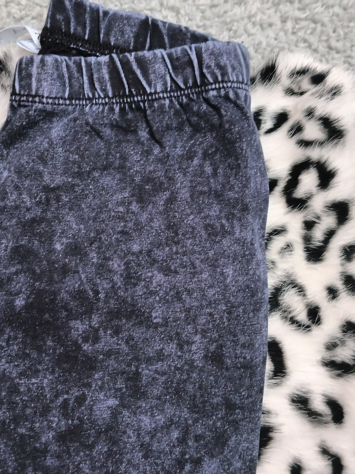 Mineral Wash Leggings in Blue Grey