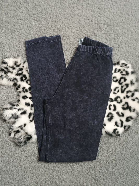 Mineral Wash Leggings in Blue Grey