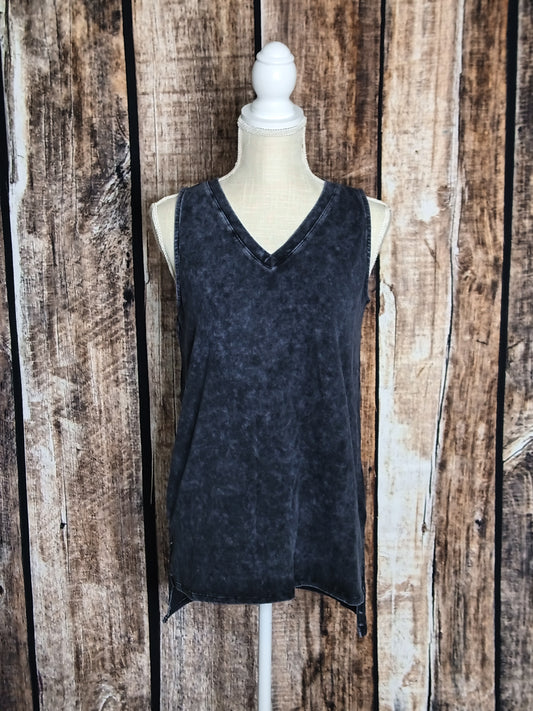 Rocker Tank Top In Blue Grey