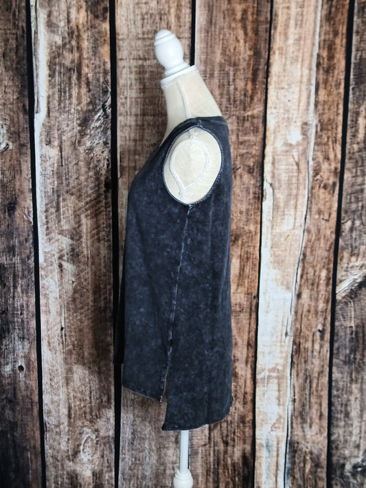 Rocker Tank Top In Blue Grey