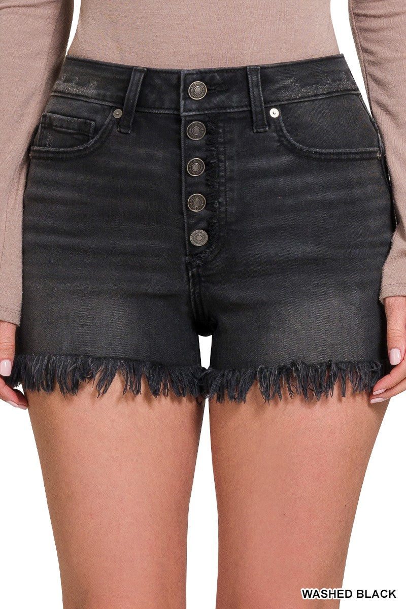Zenana Button Fly Shorts