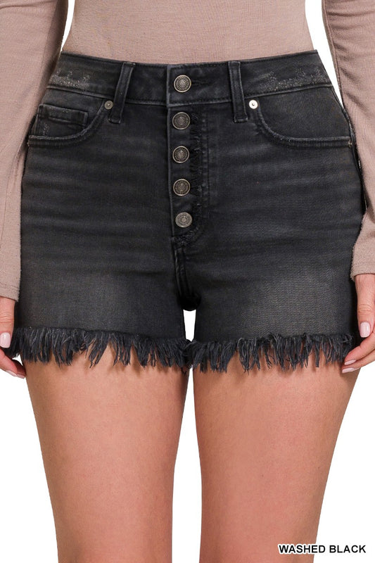 Zenana Button Fly Shorts