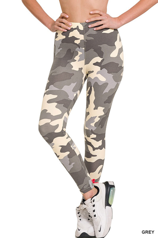 Camo Leggings In Gray