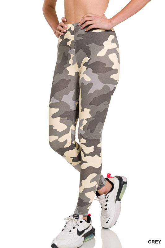 Camo Leggings In Gray