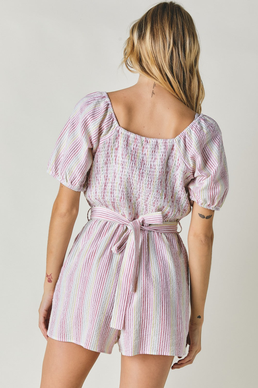 Rainbow Striped Romper