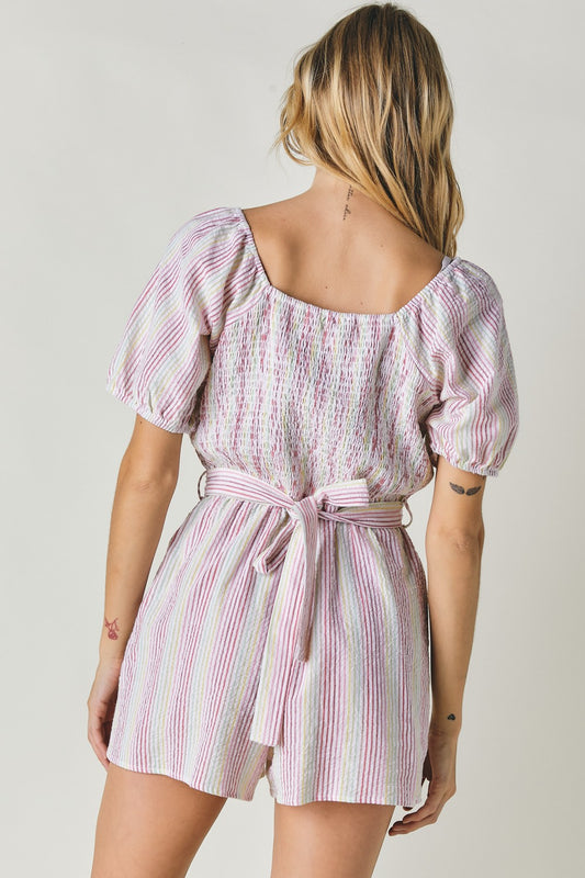 Rainbow Striped Romper