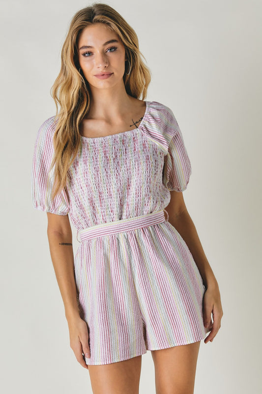Rainbow Striped Romper