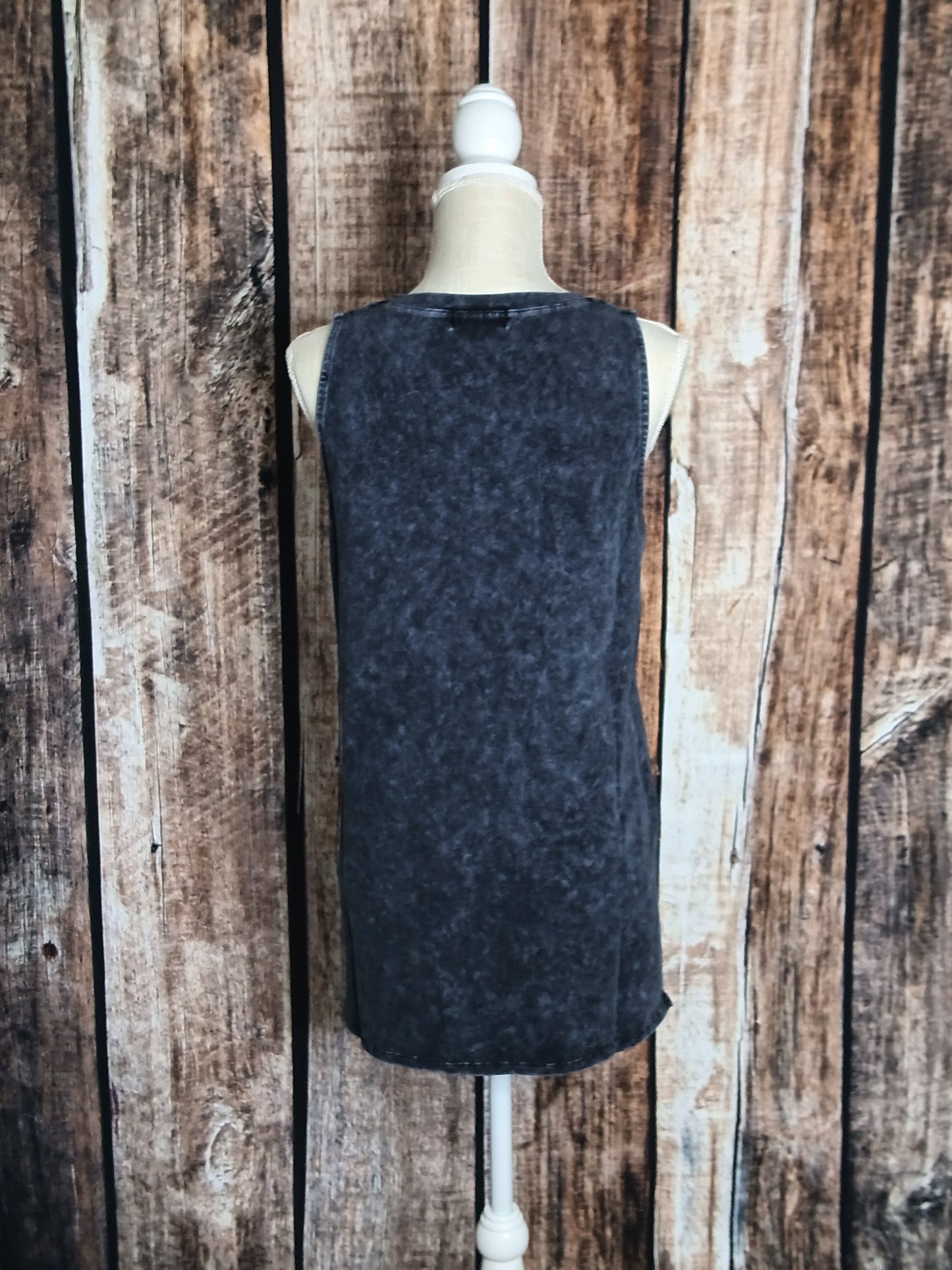Rocker Tank Top In Blue Grey