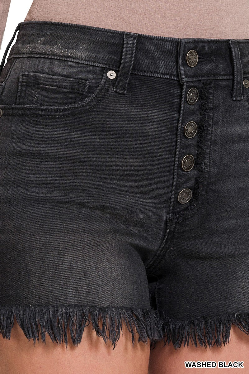 Zenana Button Fly Shorts