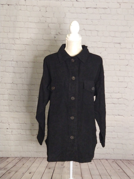 Black Corduroy Shacket