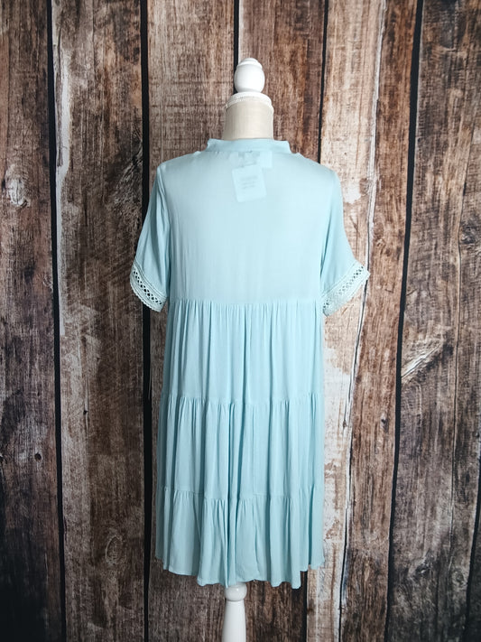 Blue V-Neck Dress
