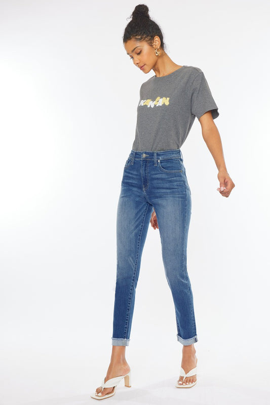 Medium Wash Cigarette Fit Jeans
